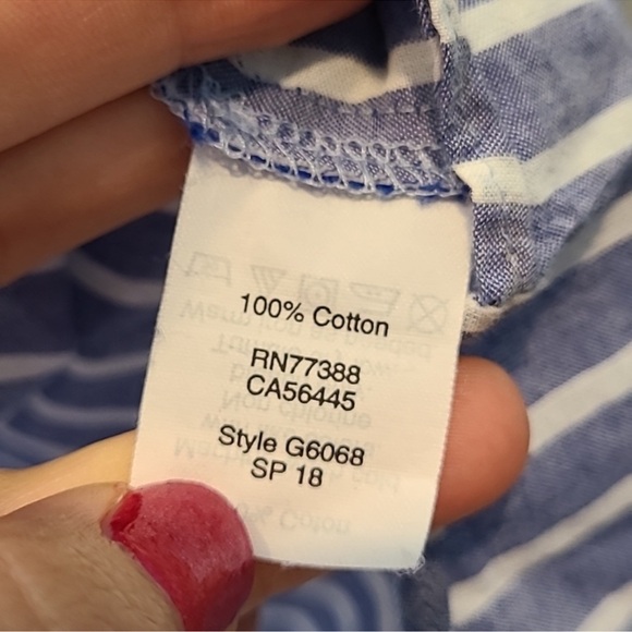 J. Crew Blue and White Striped Button Down Shirt - Picture 6 of 7